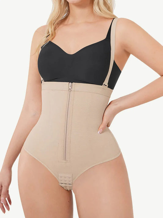 Wholesale High-Waist Bodysuit Thong Panty Shapewear with Straps Plus Size